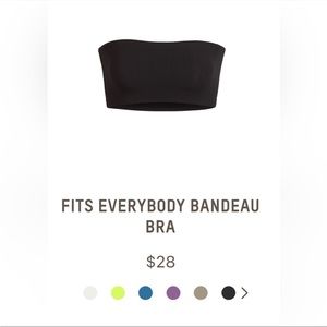 Skims Fits Everybody Bandeau Bra top in Onyx size S